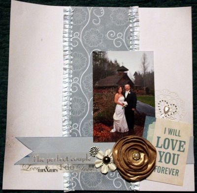 The Perfect Couple
a layout for a word challenge with a twist. 
more pics from my nieces wedding.
Keywords: wedding, bling, flowers,