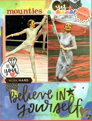 Mounties
for the Brave challenge - Sarah had tried out for this group before  was not selected.  She was so brave to try again, auditioning for the same people who turned her down before. This year she even won the Spirit award
