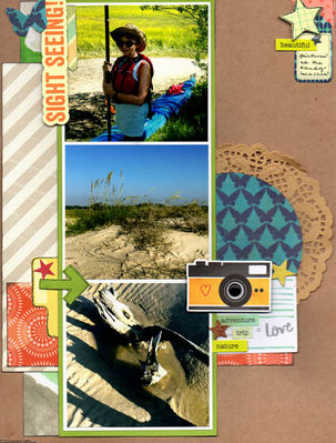 Sightseeing, page 1
I've already scrapped about the kayaking in the marshes on St Simons, but these are some of the beach pictures.  
