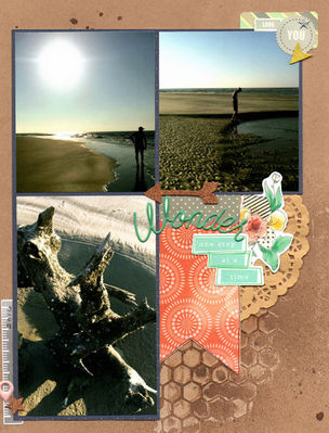 Sightseeing, page 2
Randy, Exploring the beach areas while kayaking in the coastal marshes on St. Simon's Island.  My first time to ever use a stencil an texture paste.
