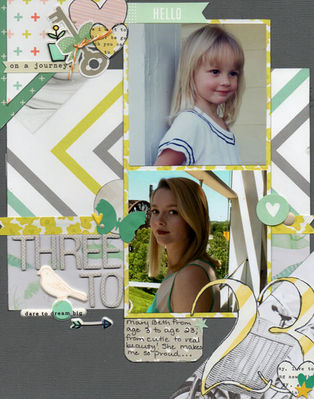 Three to 23
I just happened upon this picture of Mary Beth at 3 years old, and though about this more recent picture. Decided to scrap them together!  
