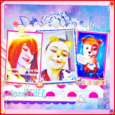 Monday, March 23: The Good Stuff
Anna is 12 and is having fun making cool new artwork using anime' memes and her phone. The bright, colorful style is perfect for her!
