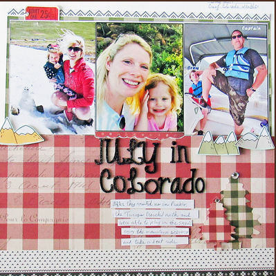 July in Colorado
The patterned papers are actually from Simple Stories' Vintage Christmas collection. 
