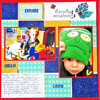 Feb.22 -- LEARNING NEW THINGS
Teddy, our youngest grandchild, is 22 months old. He's curious and enthusiastic about trying new things.
