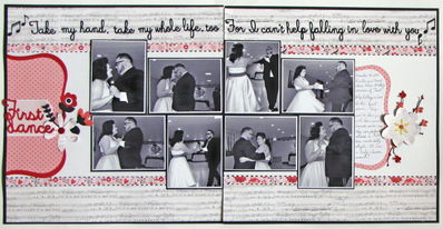 First dance
PageMaps sketch
So Loved collection by Photoplay Papers

My youngest daughter remarried Dec. 30. They had a "rockabilly" themed wedding, so their choice for first dance was "Can't Help Falling in Love" by Elvis, the King of rockabilly (of course!)

