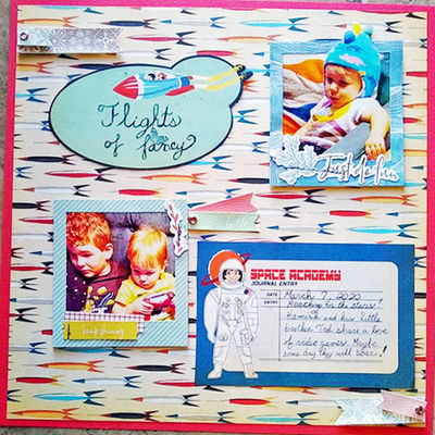 March 11 Challenge: Flight of Fancy
Hamish and Teddy playing astronauts

Keywords: astronauts;brothers playing nice together