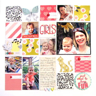 8/9 challenge: grid -- Girls just want to have fun
I chose the grid pattern option, using a PageMaps sketch and the Citrus Twist august main kit with a few extras drom my stash
