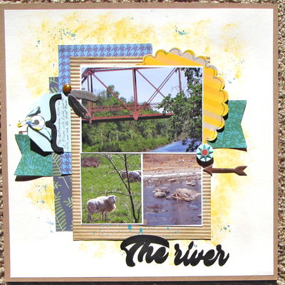 May 10 challenge: The River
I used a piece of natural barh sponge and some acrylic paint thinned with a little water to make the yellow background.
