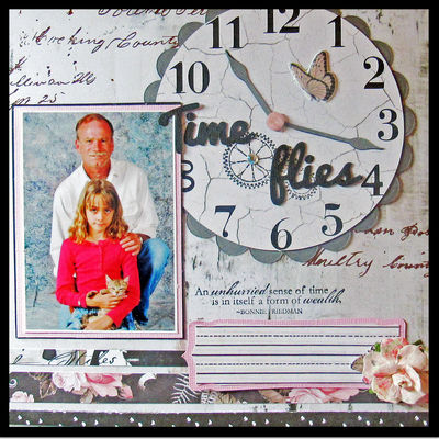 August 25 challenge: Family -- Time Flies
I created this for an album I'm making for my brother in law. who's battling a serious illness, and his (now-adult) daughter. 

