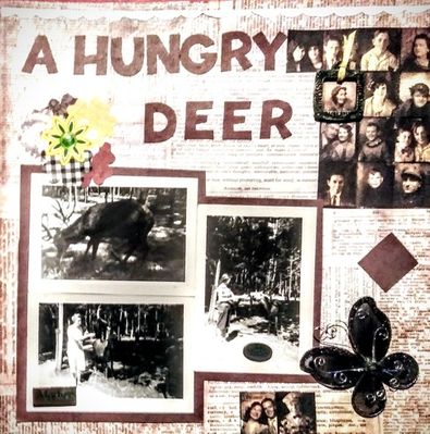 Search WEDNESDAY, DECEMBER 12 CHALLENGE -- CREATE A VINTAGE LOOK
 I used 1 newspaper background pp
2 metal frame& plates
3 b/w sepia pix
