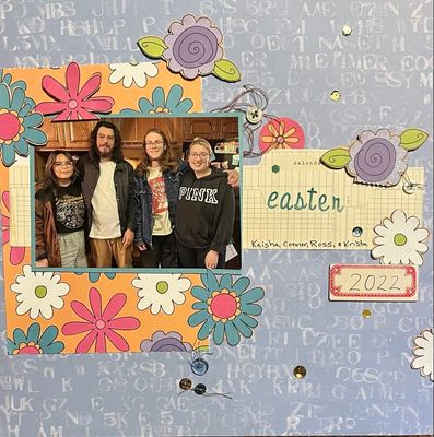 Easter
June 25  challenge
Keywords: flowers;sequins, thread;buttons