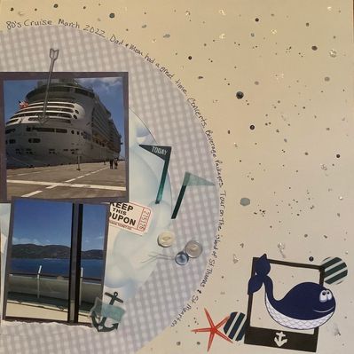 Cruise ship 
July 2 challenge:  OCEAN
Keywords: ink splatters;circles