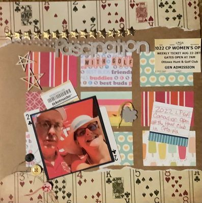 Fascination with golf
Dec 7 Home alone challenge
Keywords: chipboard;playing card (something unusual);stars;1 photo