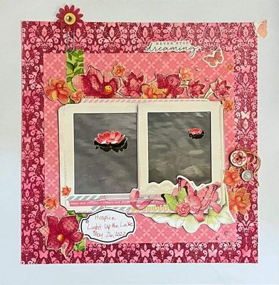 Never stop dreaming
February 22 Riverbank
Keywords: Flowers;water;butterfly;buttons;string