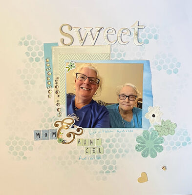 Sweet
June 8 "Sweet" challenge
Keywords: flowers;light blue;paper layers;bling;hearts