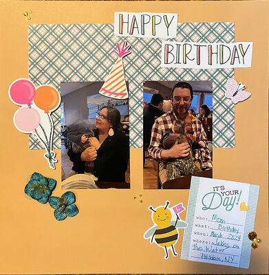 Happy Birthday
Monday, June 17, 2024 Sketch and Airy elements
Keywords: bee;balloons;flowers;butterfly;gems;hat