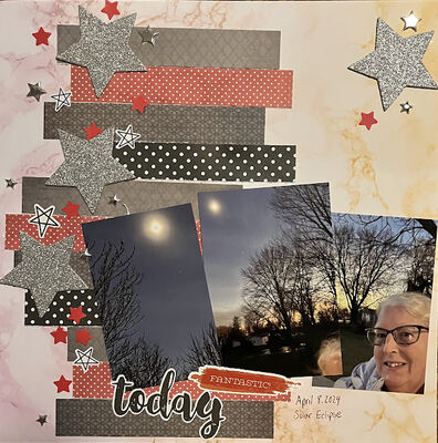 Today  Fantastic
7/15 Sketch, red and stars
Keywords: solar eclipse;stars;paper strips;stickers;die cuts;metal stars