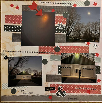 Live & Good Times
August 2, 2024 Challenge
Keywords: paper strips;circles;stars;stickers;arrow;paper punch;gems;buttons