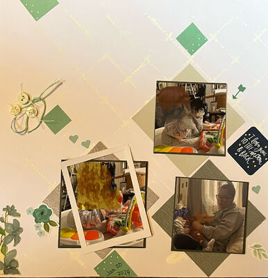 I love you to the moon and back
Aug 9, 2024 challenge
Keywords: white background;template;gesso;frame;thread;buttons;hearts;flowers;arrow