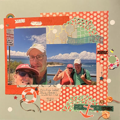 You float my boat
Monday, 11/7 challenge
Keywords: orange;dots;anchor;doily;stars;buttons;rainbow