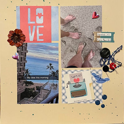 LOVE
December 21 Four Christmases challenge
Keywords: grid;flowers;pop dots;buttons;string