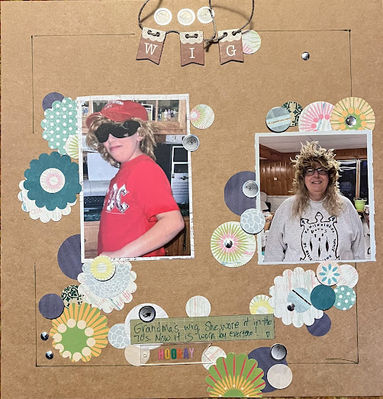 WIG
Jan 7, 2023 challenge:  Die cut shapes
Keywords: circles;twine;pop dots