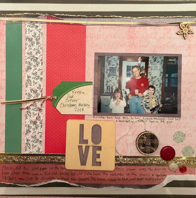 LOVE
Jan 12, 2026 sketch challenge
Keywords: mix of feminine and male pps;brown;tag;wooden word;circles;ripped paper edges;ribbon;handwritten journalling;Buttons