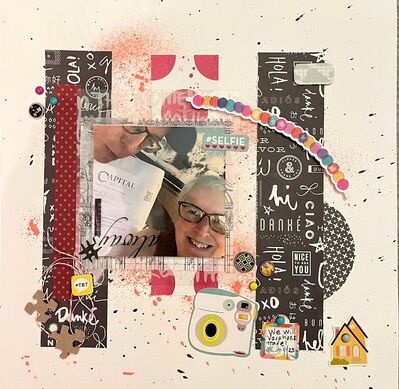 selfie
March 10, 2025 challenge
Keywords: sketch challenge;ink splatters;brads;stickers;selfie;puzzle pieces;string