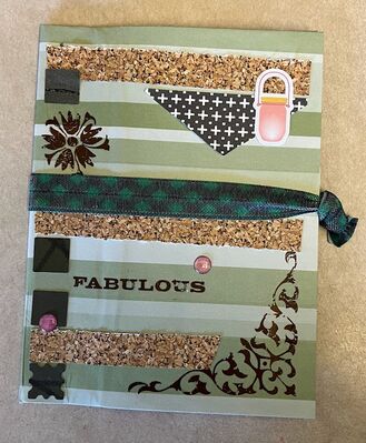 Notebook Cover
Keywords: paper strips;rub ons;gems