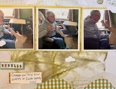 Bubbles
8/4/25 Sketch challenge
Keywords: ink;fussy cutting;curves;button