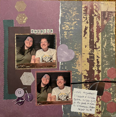 Cousins
9/13/25 challenge
Keywords: decorative scissors;pp;octagon punch;buttons