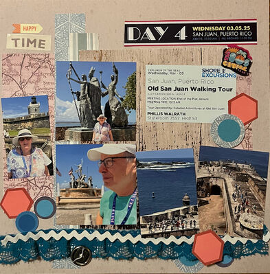 Day 4
5/31  Door.....
Keywords: ribbon;button;fussy cutting;punches;ticket;stickers;brochure