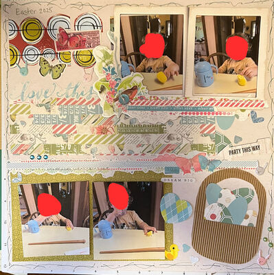 Easter 2025
April 11, 2025 Kitchen Challenge
Keywords: chipboard frame;enamel dots;pop dots;oval punch;stickers;hearts;butterflies