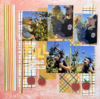 Fall
1/21/26 Challenge
Keywords: apples;fussy cutting;paper strips;ripped paper edges;ribbon