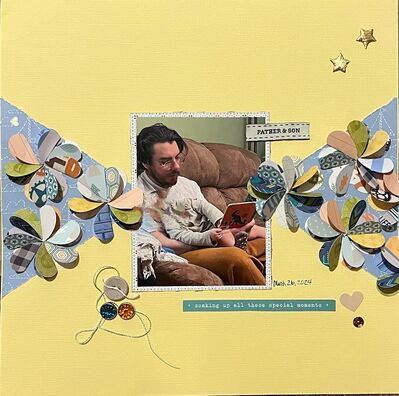 Father and Son
August 16:  Penn & Teller
Keywords: flowers;heart punch;button;stickers;stars;gems;sequin;embroider floss