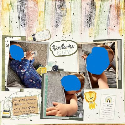 Handsome Guy
December 8, 2025 sketch challenge:  Toys
Keywords: ink smears;ink splatters;paper layers;string;stickers