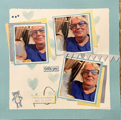 Hello You
July 5, 2025 Challenge  
Keywords: sinking;fussy cutting;flags;stickers;string;pop dots;layering