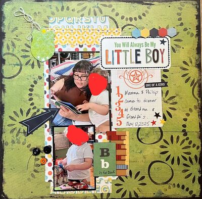 Little Boy
June 16, 2025 sketch challenge
Keywords: pp, stickers;buttons;stars;octagons;cardboard;books