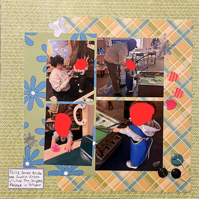 Children's Museum
5/17 challenge
Keywords: bright colors;fussy cut fish;buttons;stickers