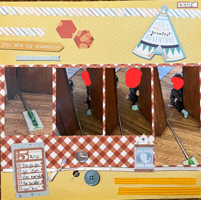 Sunshine
6/2/25 sketch challenge
Keywords: stickers;plaid paper;octagon punch;buttons;journalling;ribbon