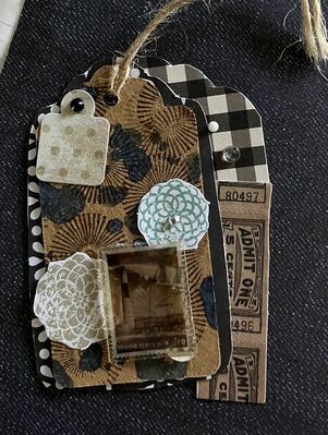 World traveler tag
December 2024 challenge:  Masculine tag
Keywords: sticker;ink;pp;coupon;fussy cutting;gems;pop dots