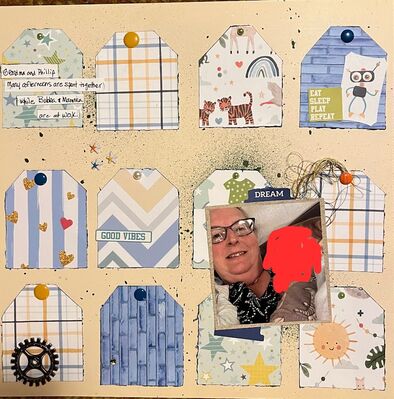 Dream
10/22/24 challenge
Keywords: tags;stickers;stars;strips of paper for journalling;string;spray mist;metal;pop dots;gems