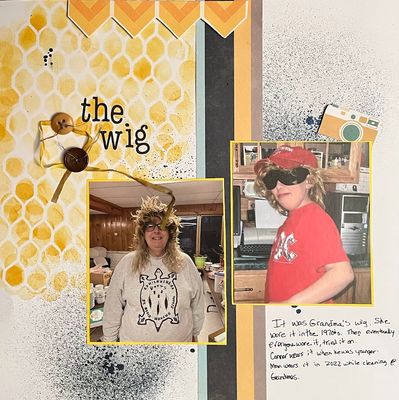 The wig
June 2 challenge
Keywords: yellow;ink;stripe;button;handwriting