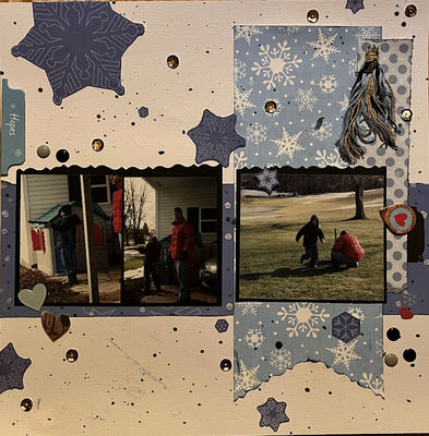 Winter
December stash challenge
Keywords: winter;tassel;fussy cutting;hearts;tabs, black;bling