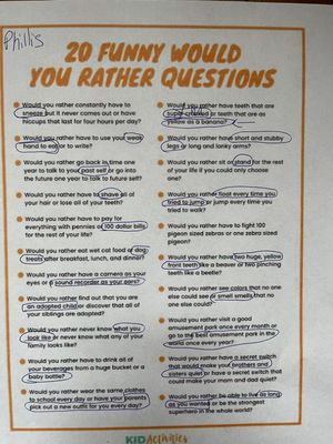 Would You Rather?
my answers
