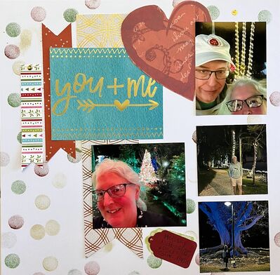 You & Me
Jan 24 challenge
Keywords: big heart;inked background circles;tags;gems;seuqin;paper strips