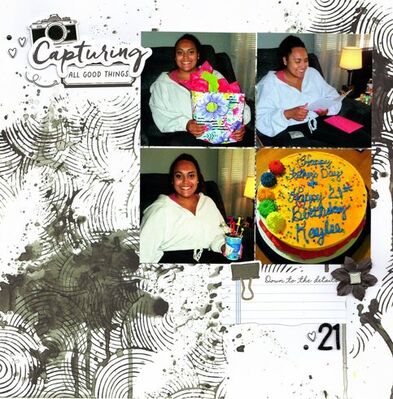 Capturing All Good Things - June 13th Challenge
Photos of sweet granddaughter Makaylee on her 21st birthday.

Keywords: American Crafts