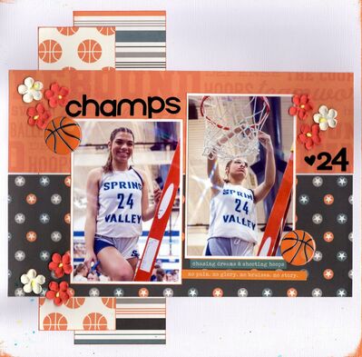 Champs - July 28th Challenge
Photos of sweet granddaughter Lucy cutting down the basketball net after they won the State Championship Game.
Keywords: Simple Stories