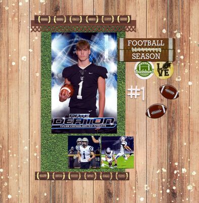 Football Season - June 16th Challenge
Photos of sweet grandson Nate playing football 1st game Sr. year, August 2024.
Keywords: Reminisce