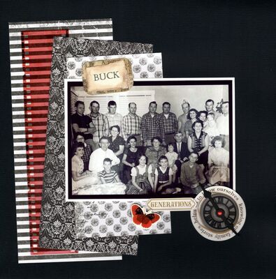 Generations - November 1st Challenge
Multi-generation photo of my Dad's side of the family. I'm pictured upper right in my Mom's arms. 
Keywords: Bo Bunny